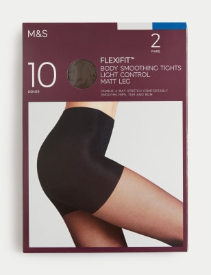 2pk Flexifit™ 10 Denier Light Control Sheer Tights Image 2 of 3