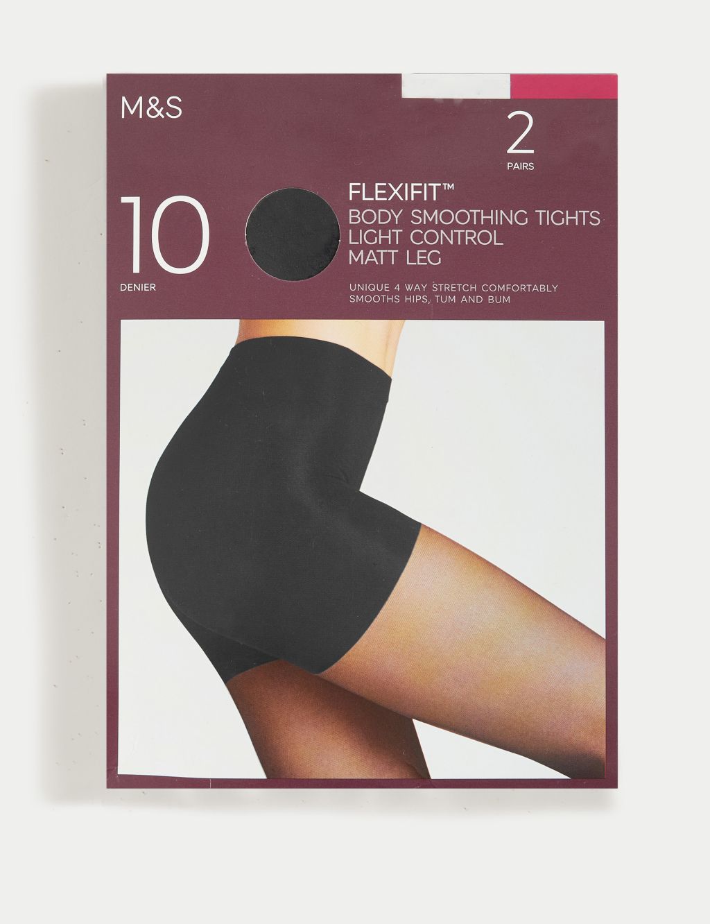2pk Flexifit™ 10 Denier Light Control Sheer Tights, M&S Collection