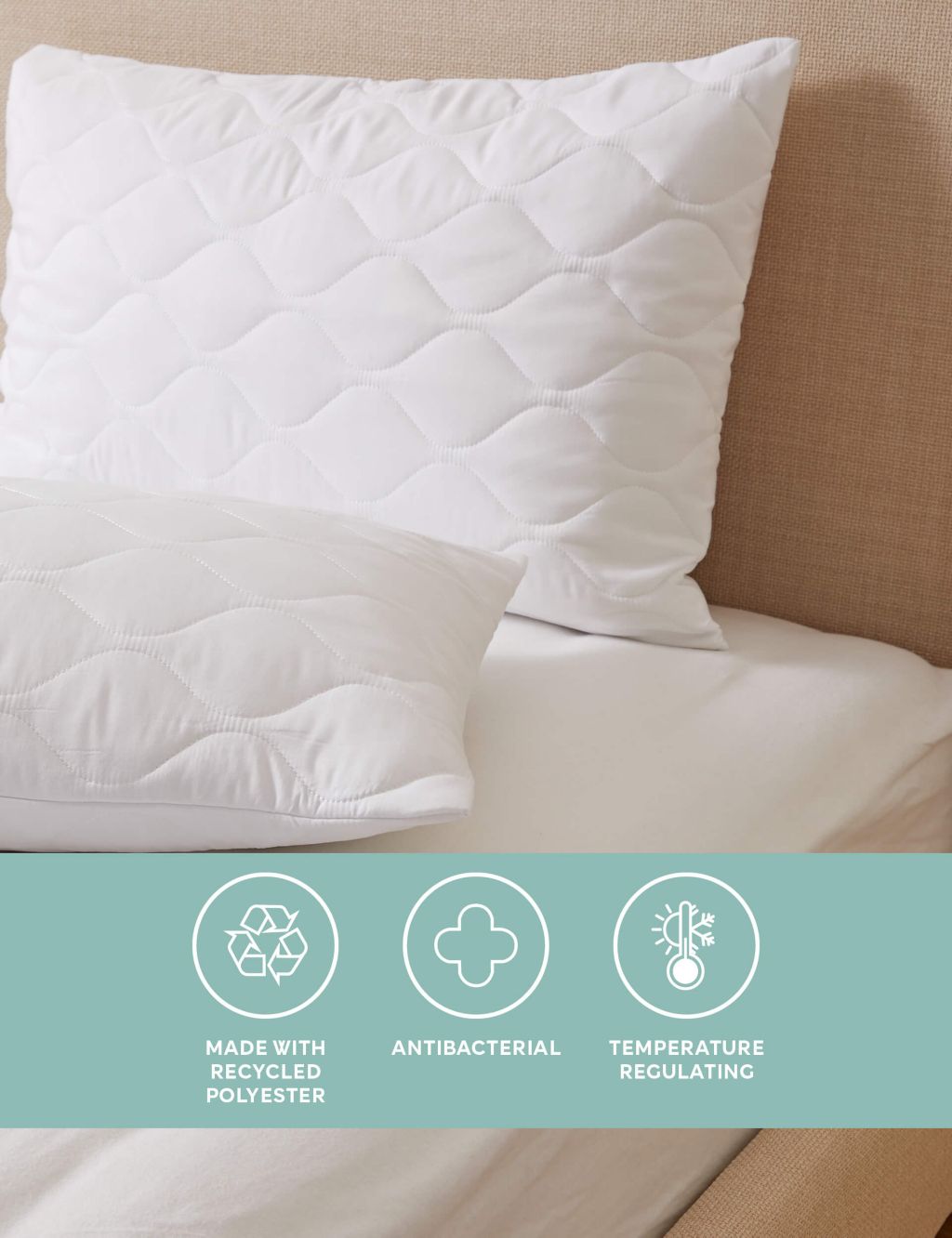 2pk Fresh & Cool Quilted Pillow Protectors 3 of 3