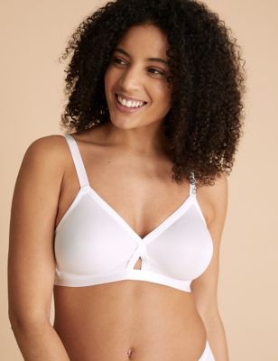 LADIES EX MARKS & Spencer Floral Embroidered Crossover Non-Wired Full Cup  Bra £10.99 - PicClick UK