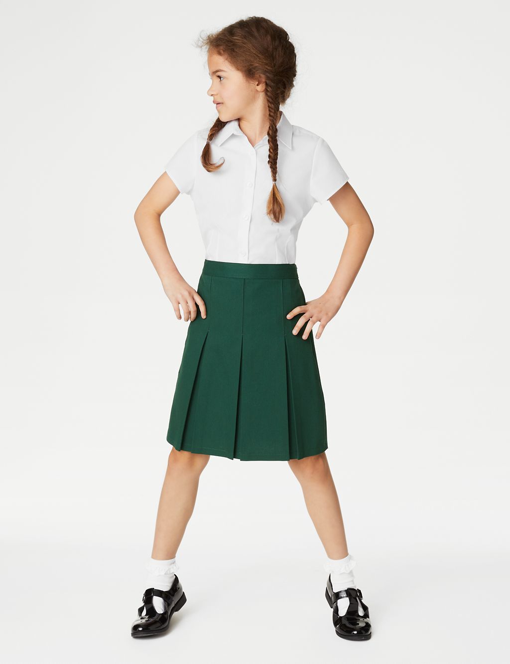 2pk Girls' Cap Sleeve Easy Iron School Shirts (2-16 Yrs) 4 of 5