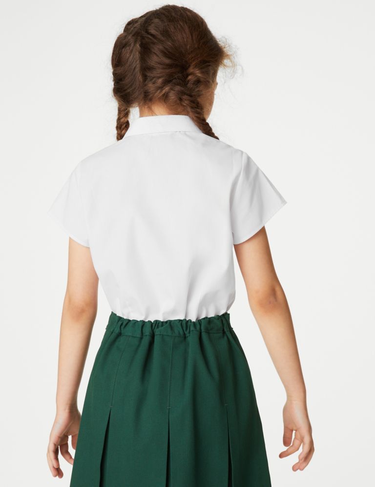 2pk Girls' Cap Sleeve Easy Iron School Shirts (2-16 Yrs) 5 of 5