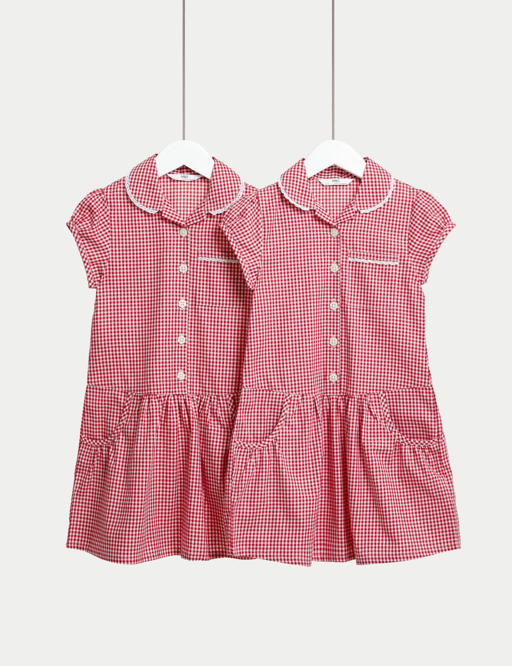 2pk Girls' Cotton Gingham School Dresses (2-14 Yrs) 1 of 5