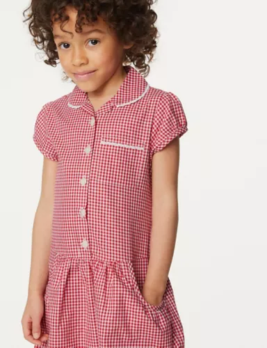 2pk Girls' Cotton Plus Fit School Dresses (4-14 Yrs) 3 of 4