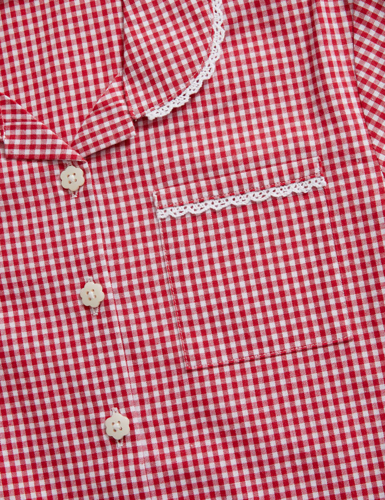 Plus fit red gingham school dress top