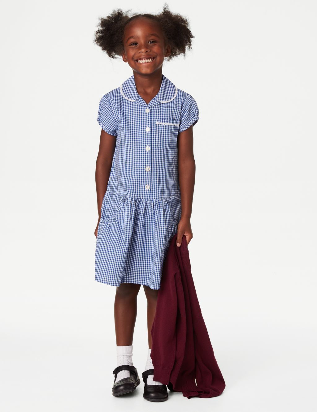 2pk Girls' Cotton Plus Fit School Dresses (4-14 Yrs) 1 of 6