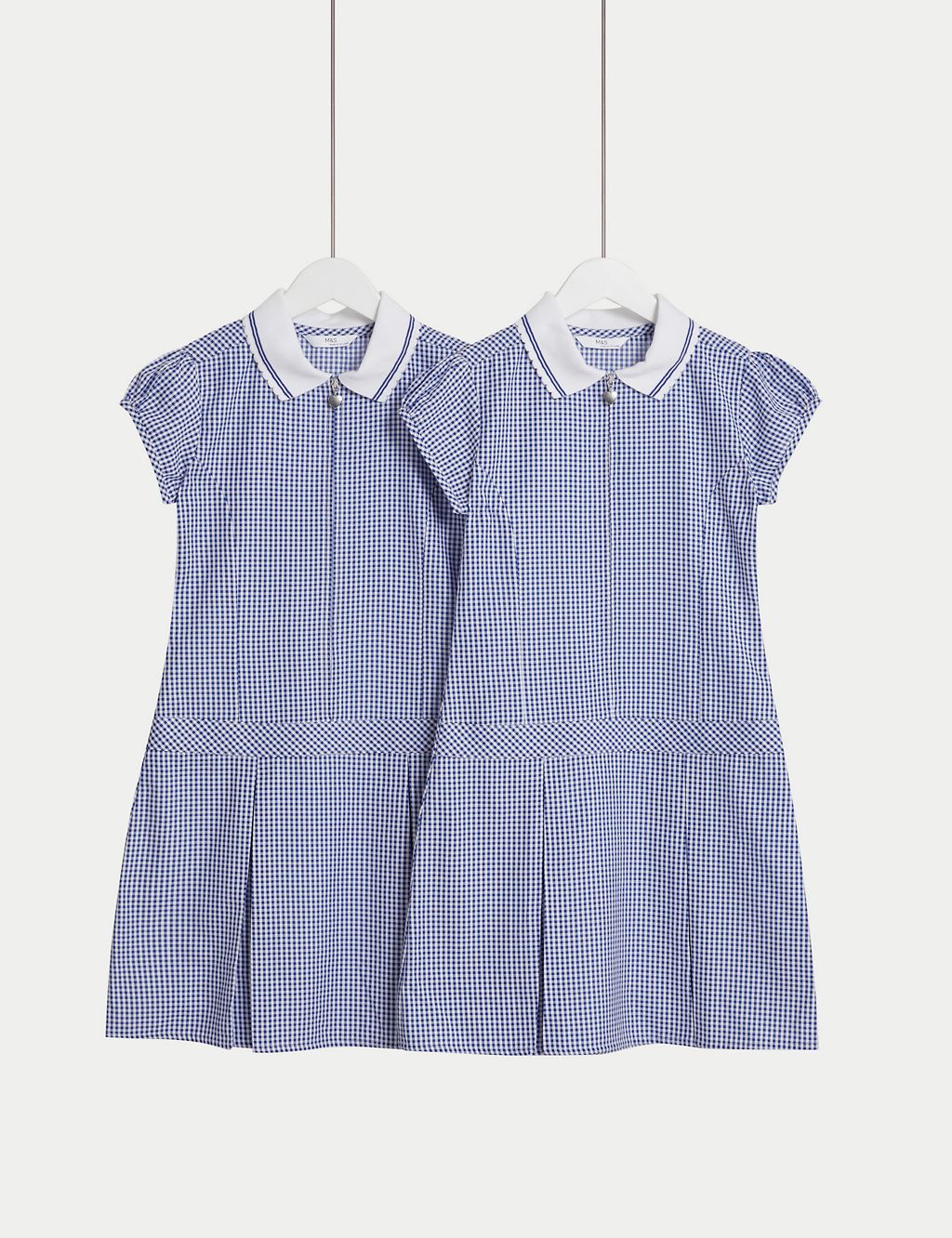 2pk Girls' Cotton Rich Gingham School Dress (2-14 Yrs) 1 of 2