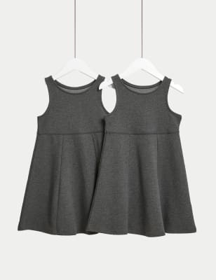 2pk Girls' Cotton School Pinafores (2-12 Yrs) Image 2 of 4