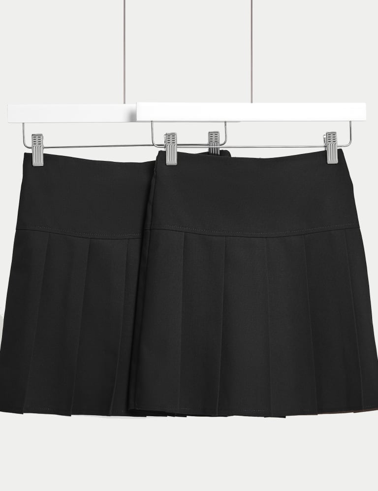 2pk Girls' Crease Resistant School Skirts (2-16 Yrs) | M&S Collection | M&S