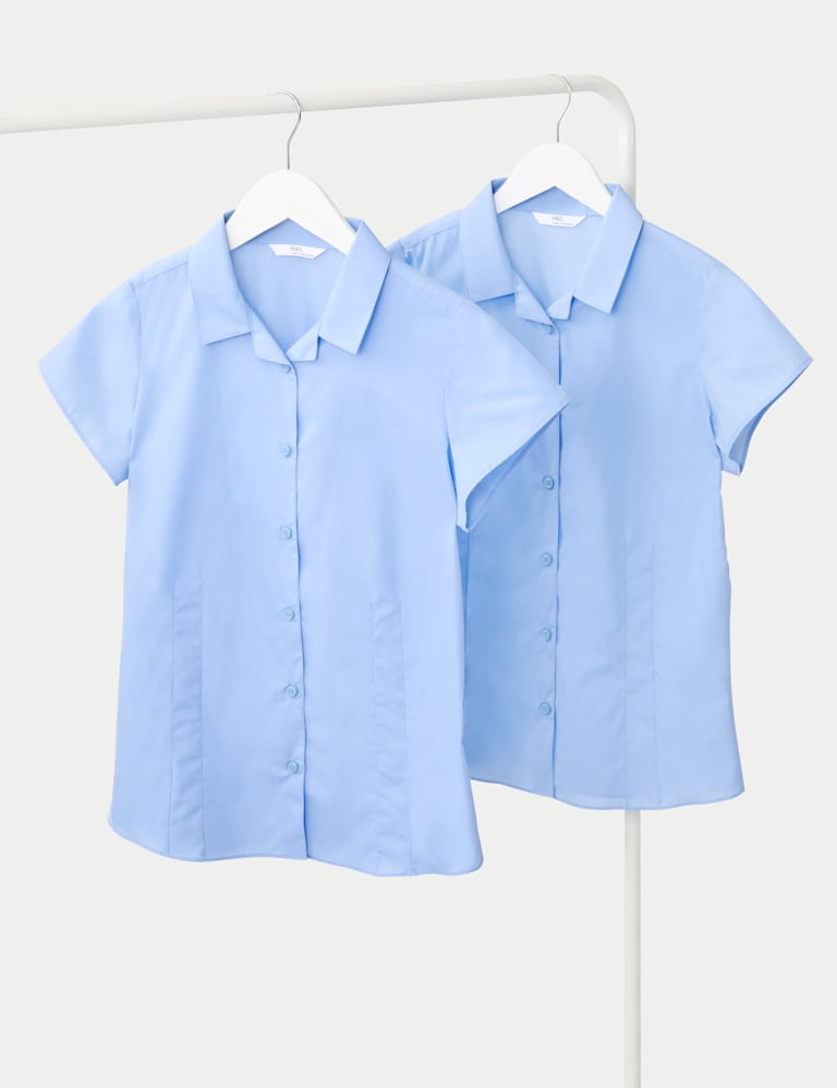 2pk Girls' Easy Iron Revere School Shirts (2-16 Yrs) 3 of 5
