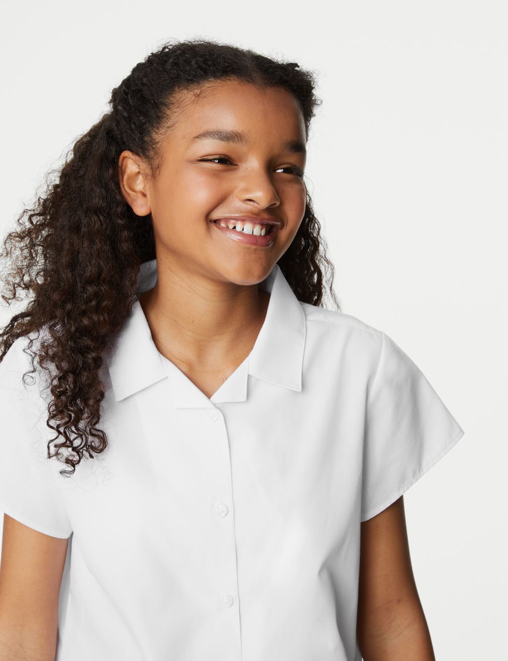 2pk Girls' Easy Iron Revere School Shirts (2-16 Yrs) | M&S Collection | M&S