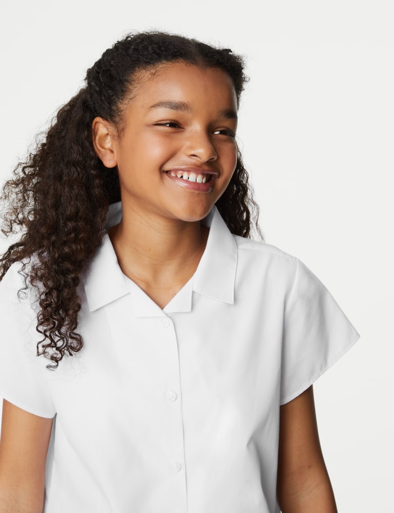 Buy 2pk Girls' Easy Iron Revere School Shirts (2-16 Yrs) | M&S ...