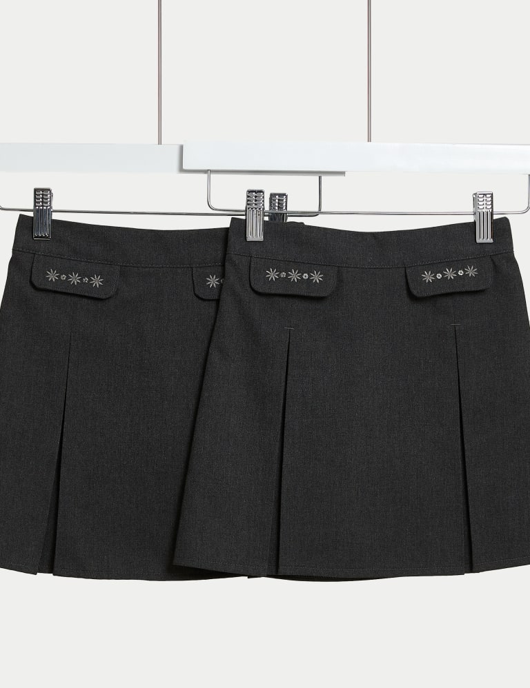 2pk Girls Embroidered School Skirts 2 18 Yrs M S Collection M S