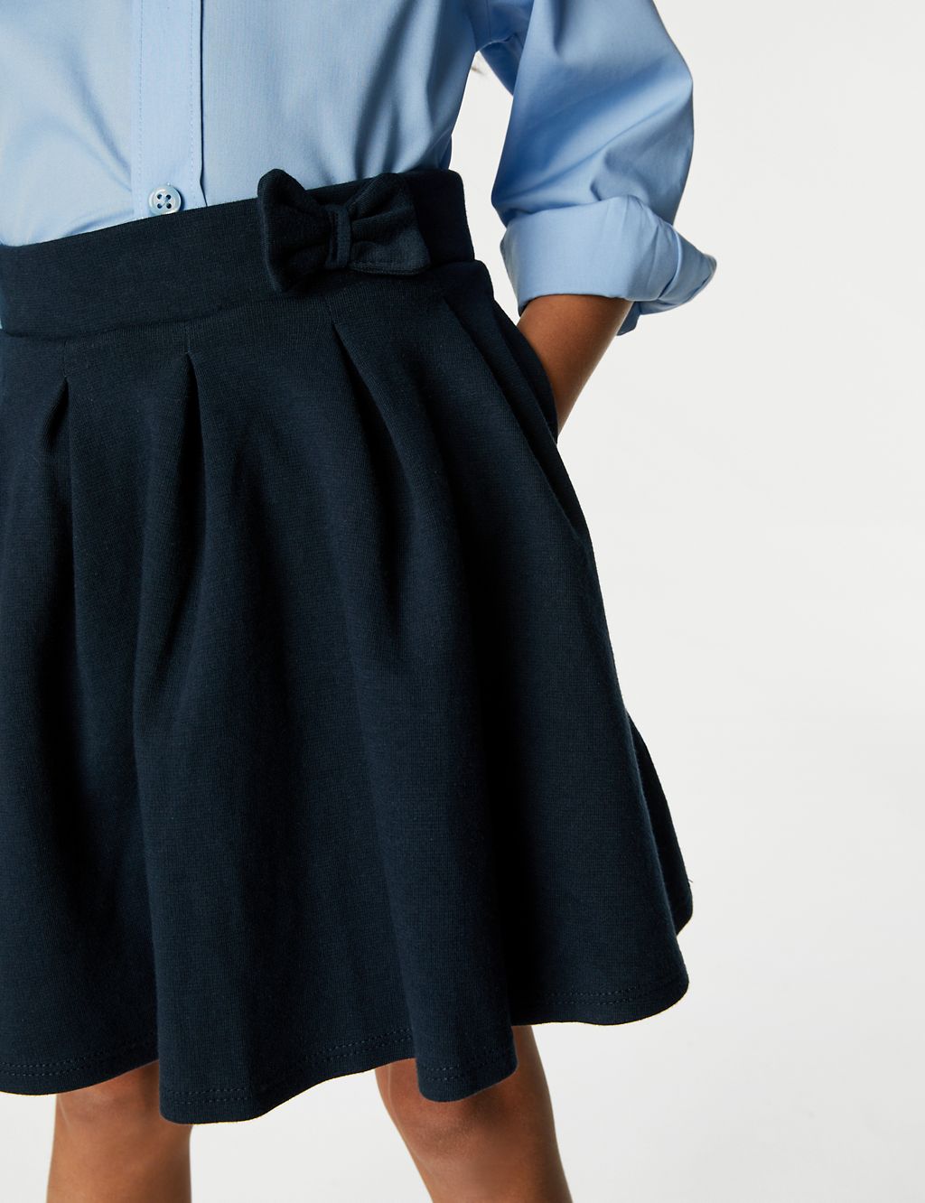 2pk Girls' Jersey Bow School Skirts (2-14 Yrs) 2 of 5