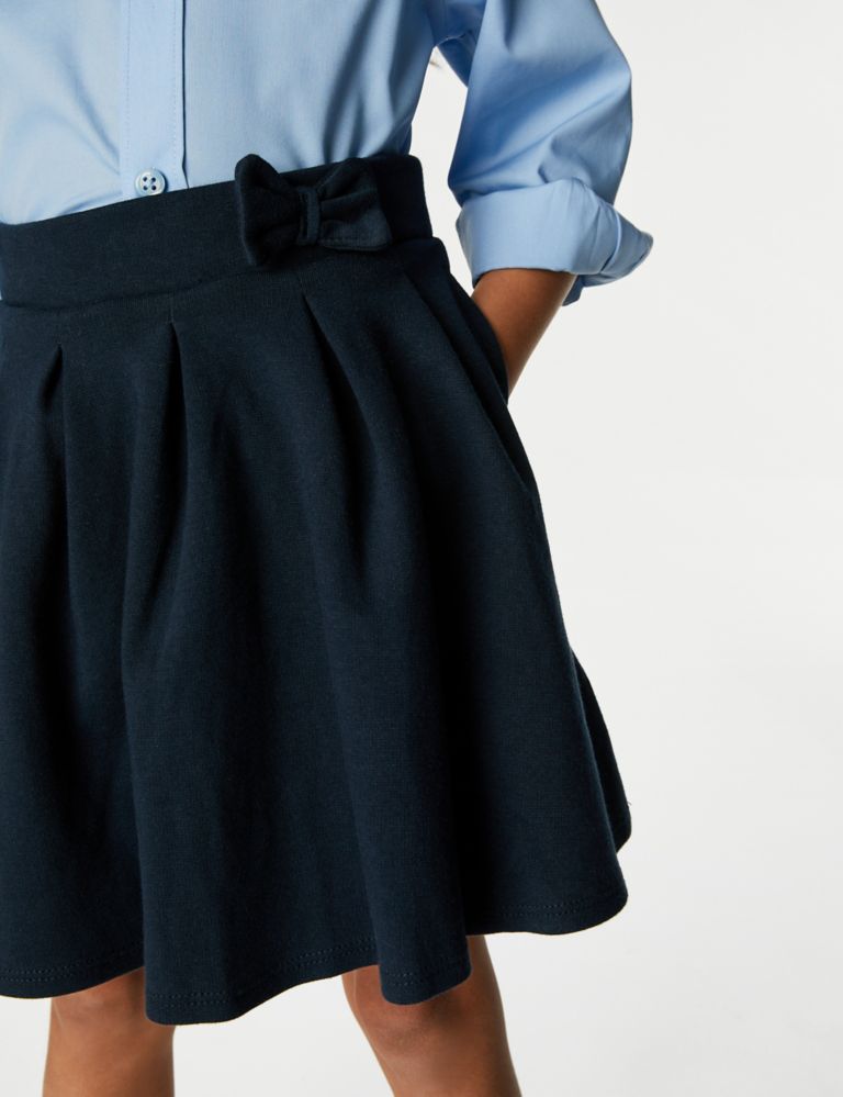 2pk Girls' Jersey Bow School Skirts (2-14 Yrs) 3 of 5
