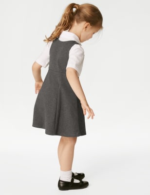 Girls' Jersey Bow School Pinafore (2-12 Yrs)