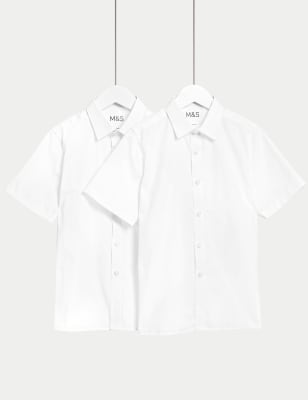 2pk Girls' Non-Iron School Shirts (2-18 Yrs) | M&S Collection | M&S