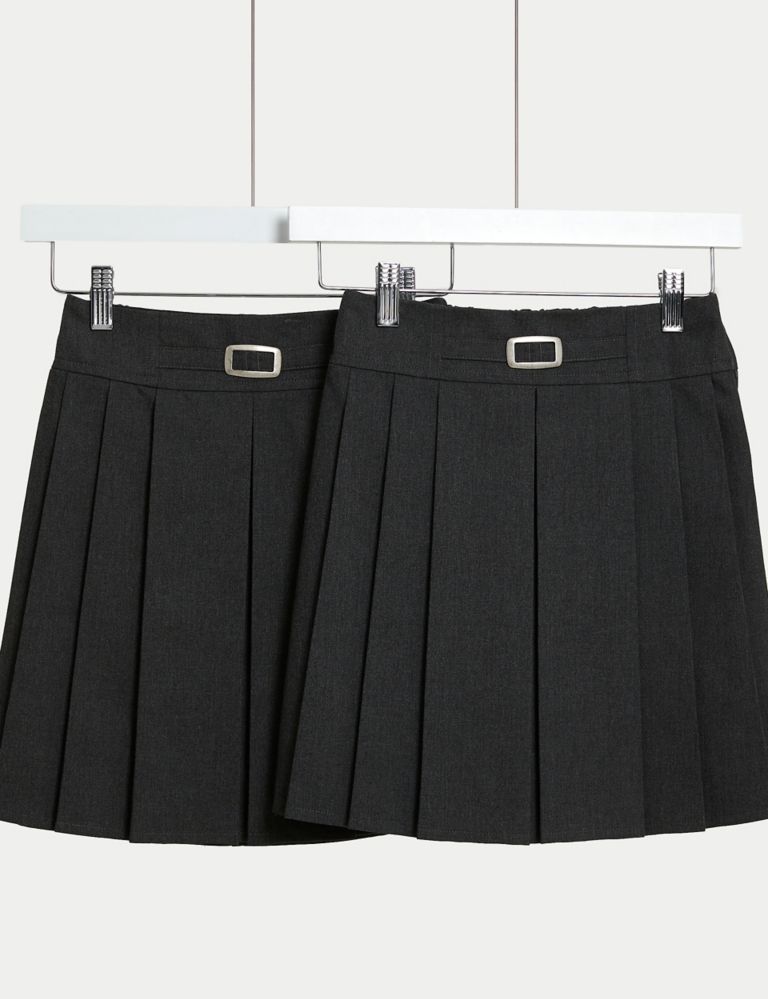 2pk Girls' Permanent Pleats School Skirts (2-18 Yrs) 1 of 4
