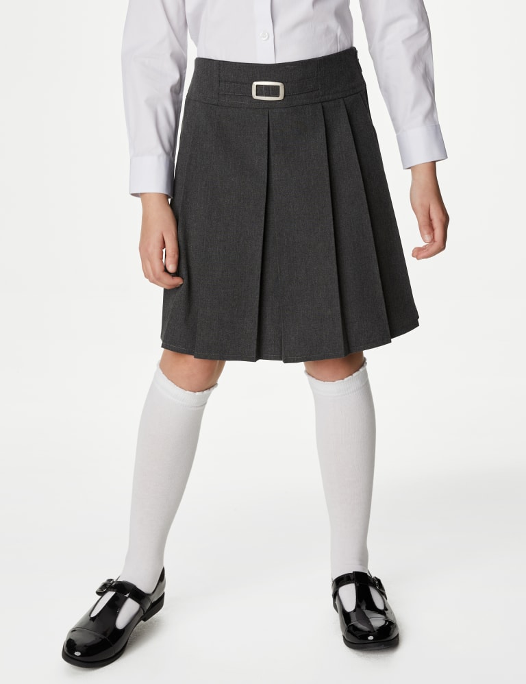 Girls grey pleated school skirt 2025