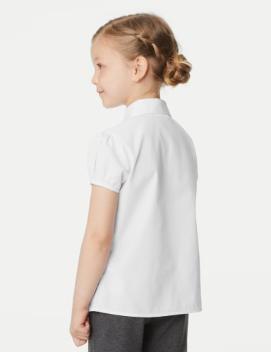 2pk Girls' Pintuck Easy Iron School Shirts (2-16 Yrs) 5 of 5