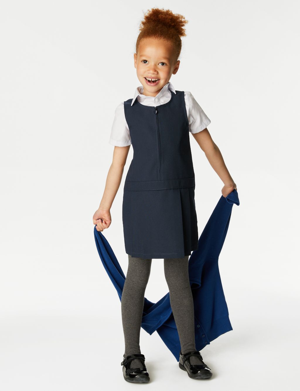 2pk Girls’ Pleated School Pinafores  (2-12 Yrs) 2 of 4