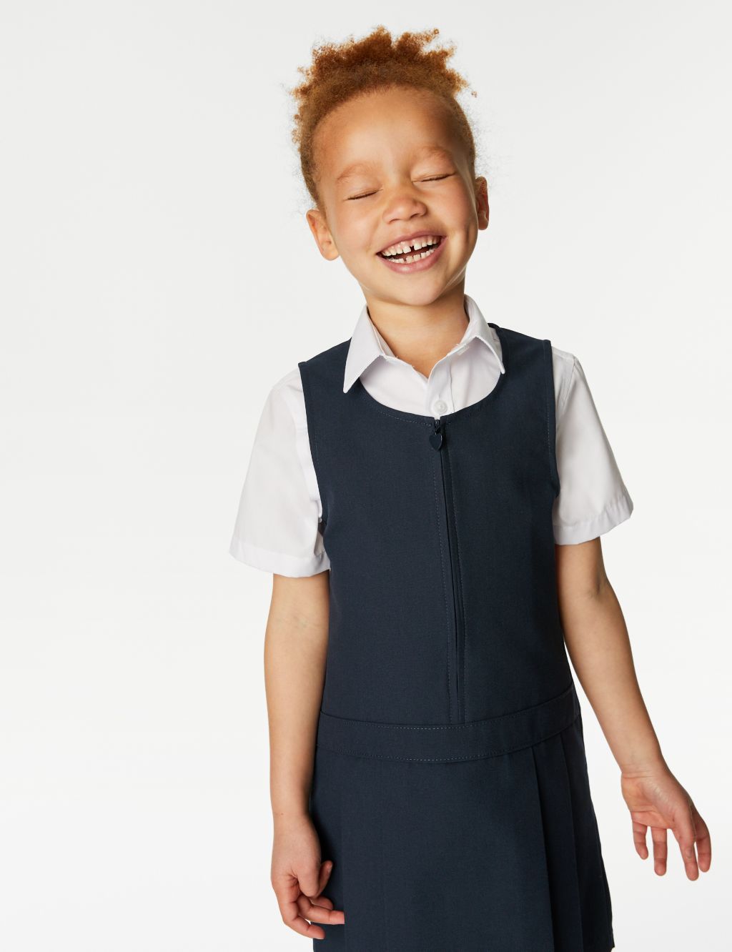 2pk Girls’ Pleated School Pinafores  (2-12 Yrs) 1 of 4
