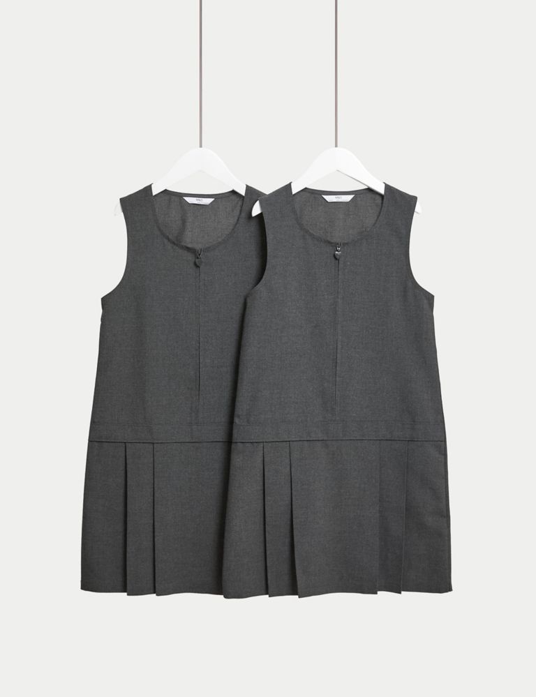 2pk Girls’ Pleated School Pinafores  (2-12 Yrs) 1 of 5