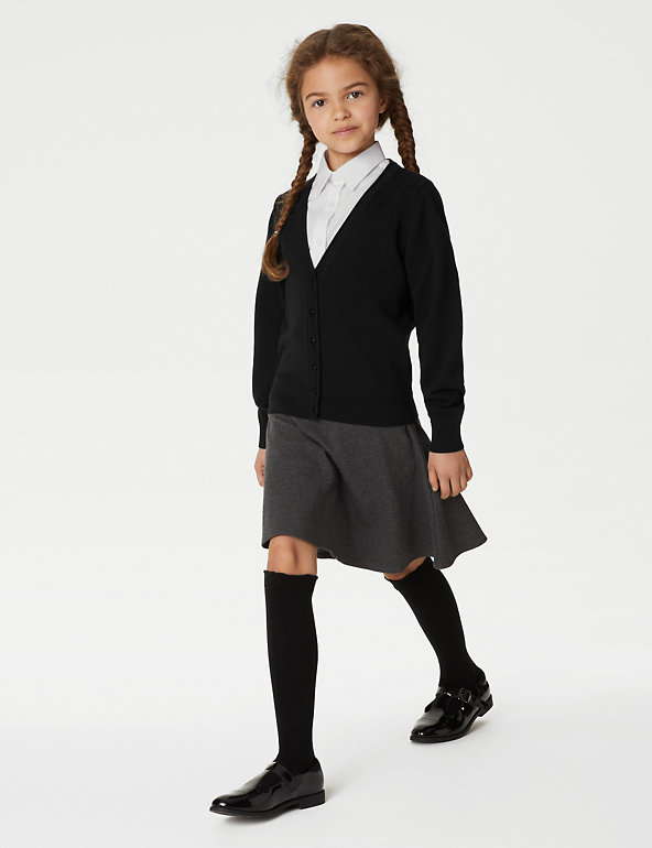 Girls Scalloped Grey School Cardigan Ages 3-16 Years Premium School Uniform Tops 