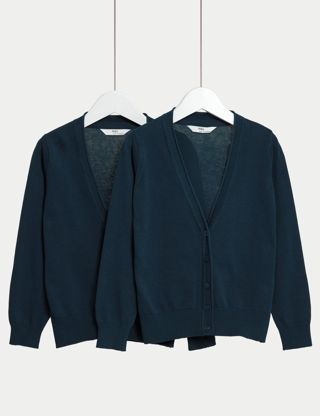 2pk Girls' Pure Cotton School Cardigan (3-18 Yrs) 1 of 4