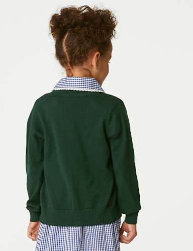 2pk Girls' Pure Cotton School Cardigan (3-18 Yrs) 4 of 4