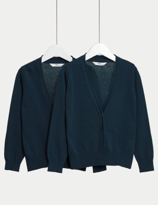 red school cardigan with pockets