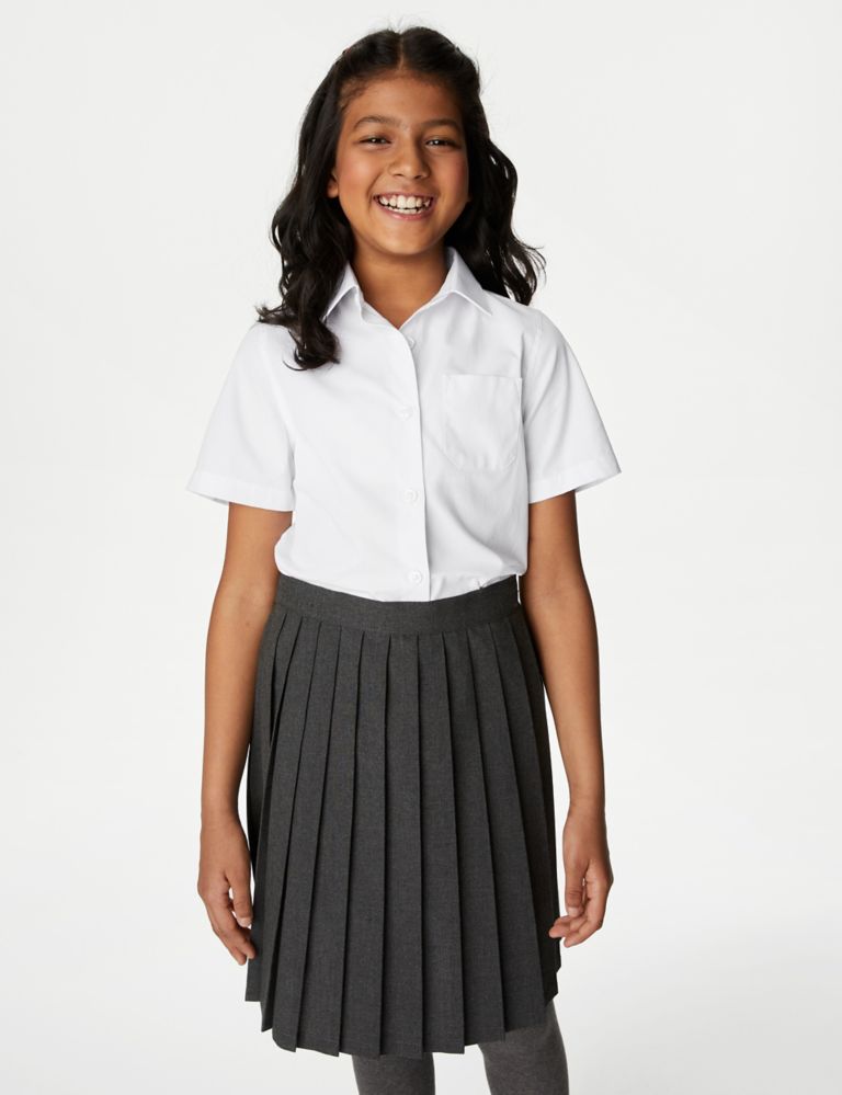 2pk Girls’ Regular Fit Cotton School Shirts (2-18 Yrs) 2 of 5
