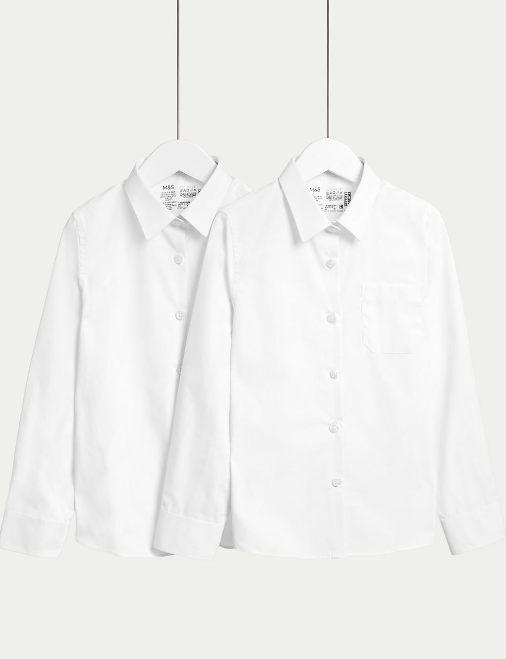 2pk Girls’ Regular Fit Cotton School Shirts (2-18 Yrs) 3 of 6