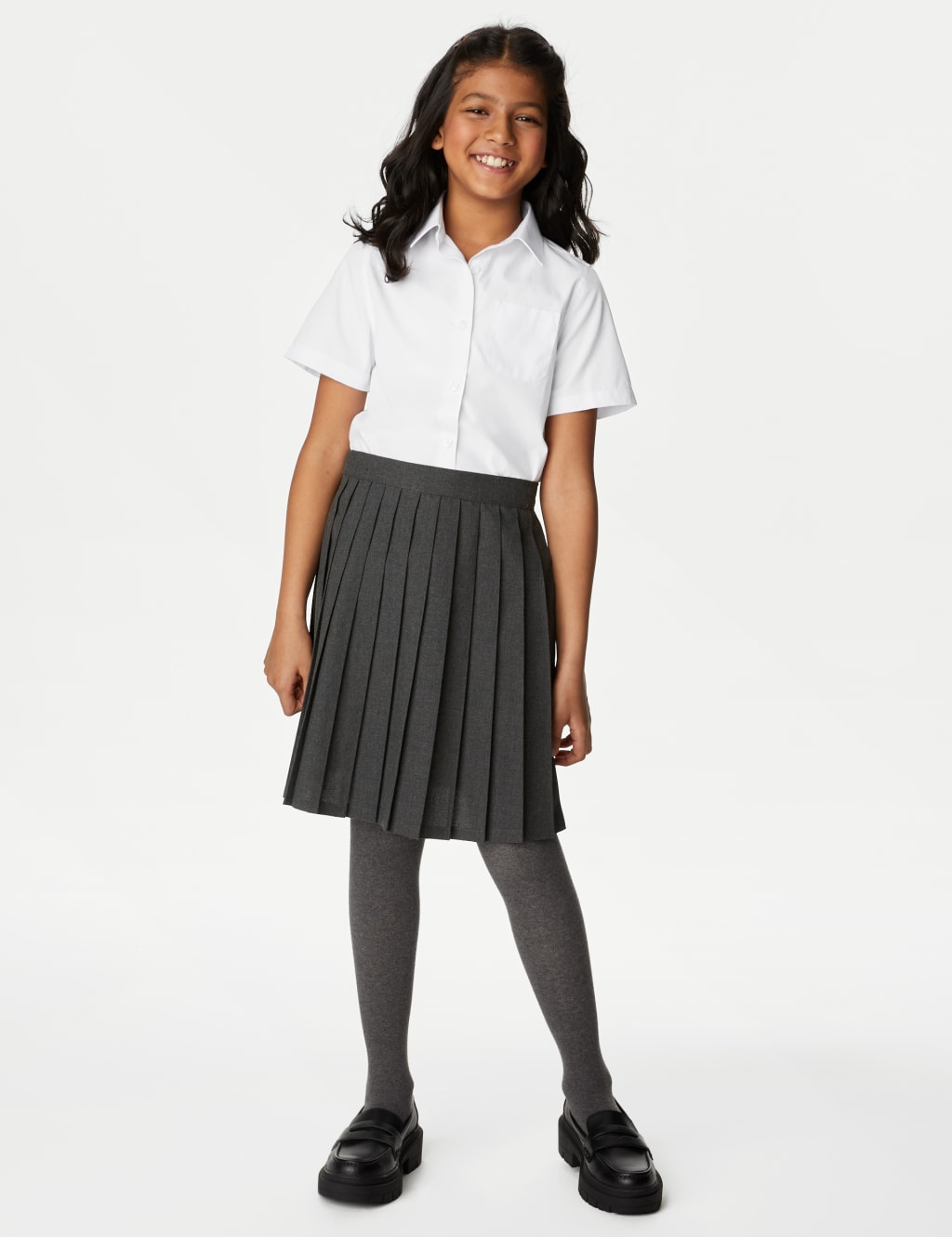 2pk Girls’ Regular Fit Skin Kind™ School Shirts (2-18 Yrs) 2 of 6