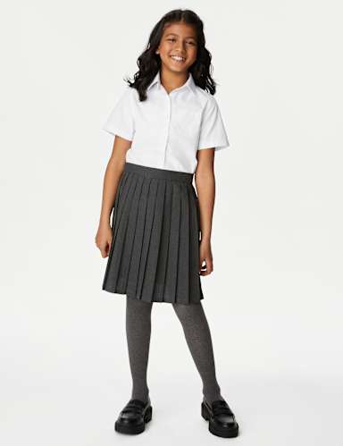 2pk Girls’ Regular Fit Skin Kind™ School Shirts (2-18 Yrs) 3 of 6