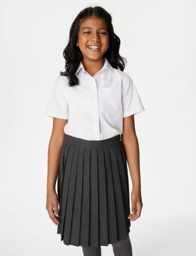 2pk Girls’ Regular Fit Skin Kind™ School Shirts (2-18 Yrs) 2 of 6