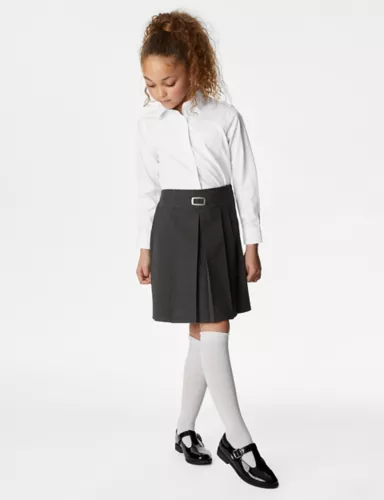 2pk Girls’ Regular Fit Skin Kind™ School Shirts (2-18 Yrs) 3 of 7