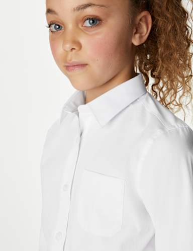 2pk Girls’ Regular Fit Skin Kind™ School Shirts (2-18 Yrs) 4 of 7
