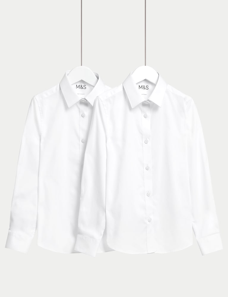 2pk Girls' Skinny Fit School Shirts (2-18 Yrs) | M&S Collection | M&S