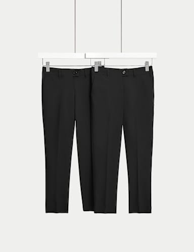2pk Girls' Skinny Leg School Trousers (2-18 Yrs) 2 of 5