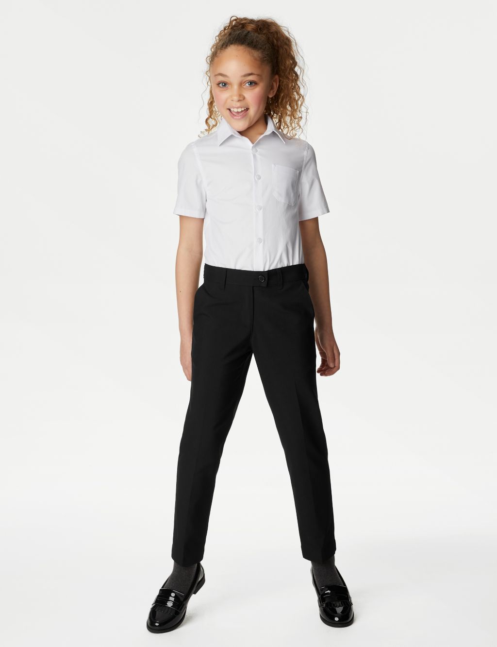 2pk Girls' Skinny Leg School Trousers (2-18 Yrs) | M&S Collection | M&S