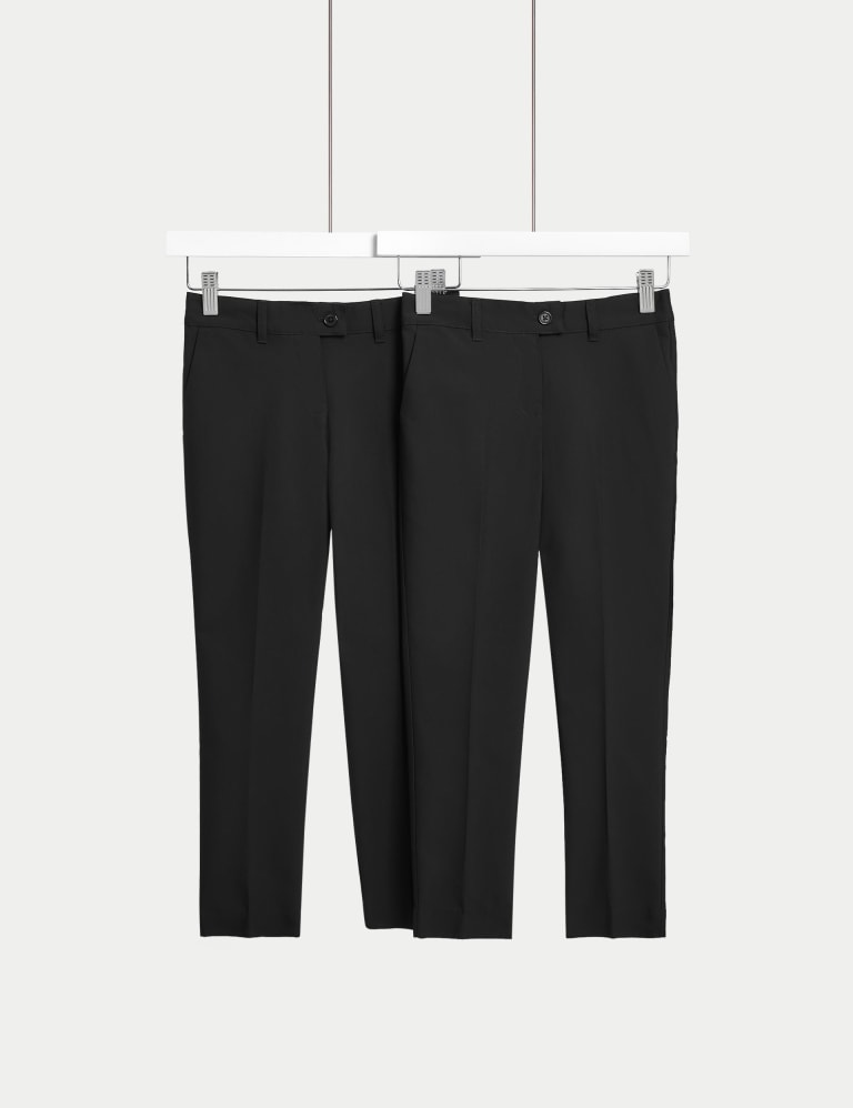 2pk Girls Skinny Leg School Trousers 2 18 Yrs M S Collection