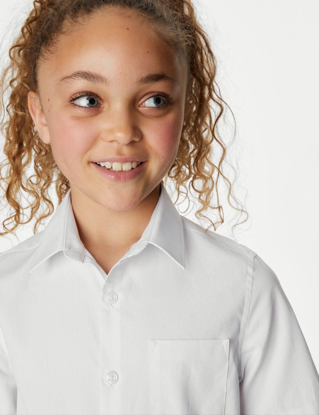 Buy 2pk Girls’ Slim Fit Cotton School Shirts (2-18 Yrs) | M&S ...