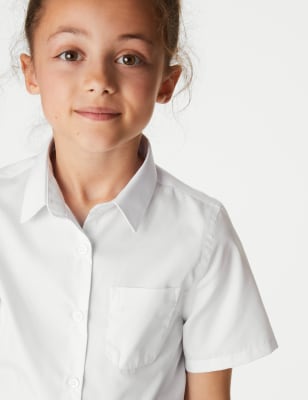 2pk Girls' Slim Fit Non-Iron School Shirts (2-18 Yrs) Image 2 of 4