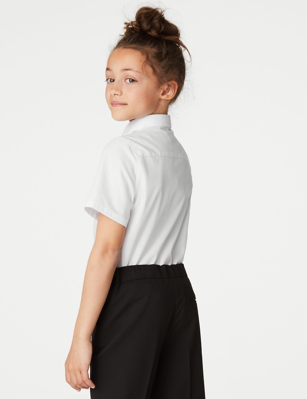 2pk Girls' Slim Fit Non-Iron School Shirts (2-18 Yrs) 4 of 4