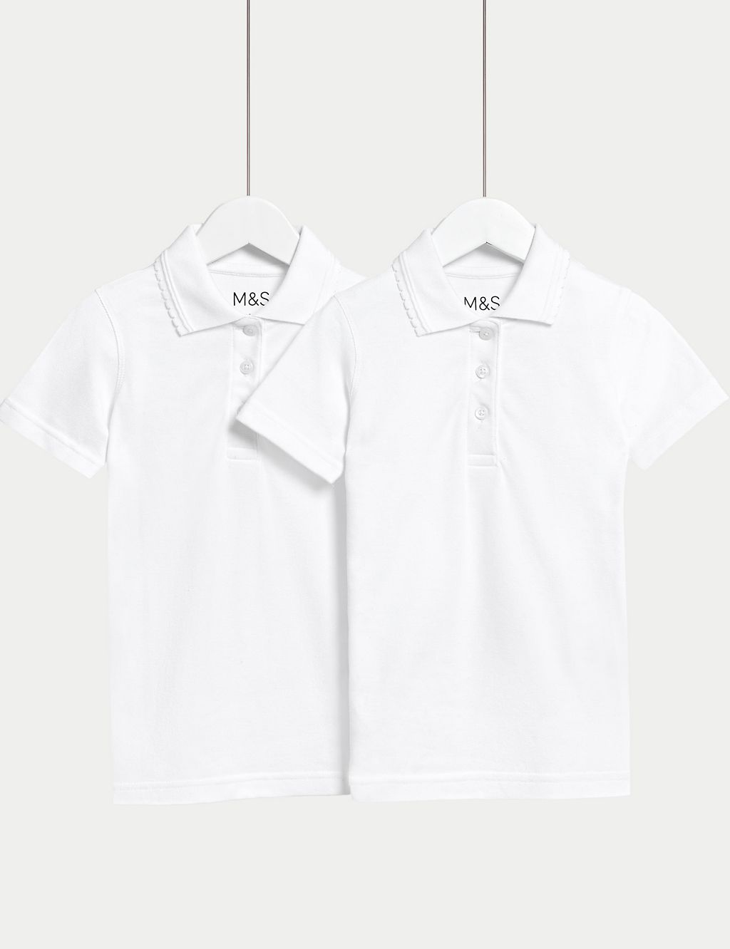 2pk Girls' Slim Fit School Polo Shirts (2-16 Yrs) 3 of 6