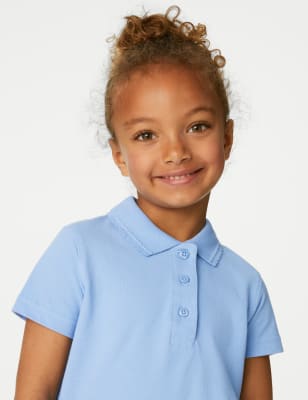 girls blue school polo shirts