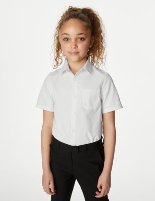 2pk Girls’ Slim Fit Skin Kind™ School Shirts (2-18 Yrs) Image 2 of 5
