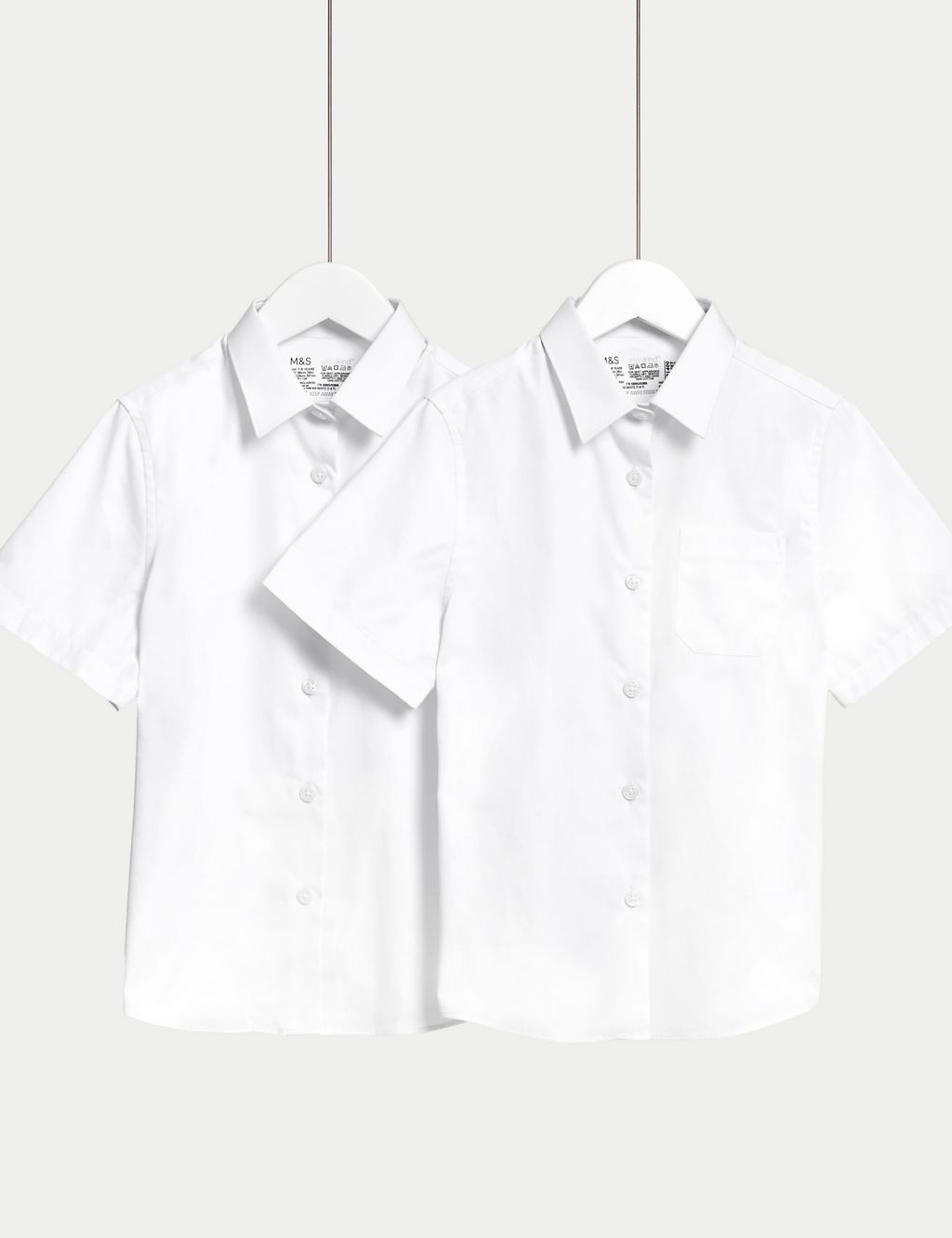 2pk Girls’ Slim Fit Skin Kind™ School Shirts (2-18 Yrs) 3 of 5