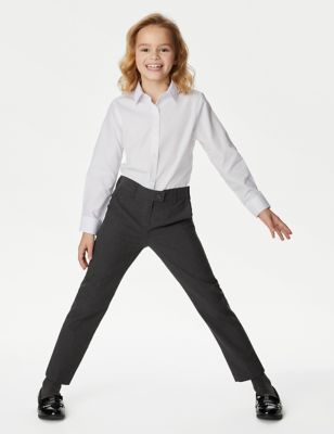 2pk Girls' Slim Leg Longer Length School Trousers (2-18 Yrs) Image 2 of 4